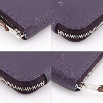Hermes Azap Zip Around Epsom, Purple, Leather, Wallet