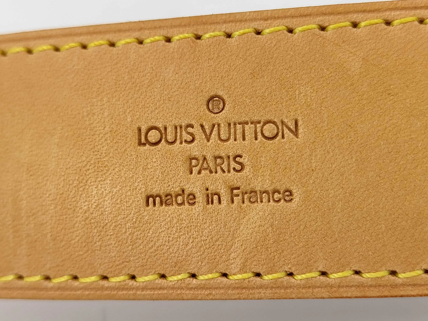 Louis Vuitton Adjustable shoulder strap leather, Beige, Leather, Straps
