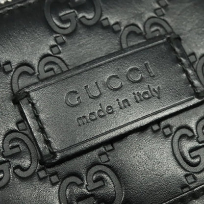 Gucci Signature Zip Messenger Guccissima Leather, Black, Leather, Shoulder Bag