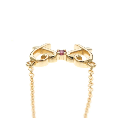 Tiffany & Co. Double Loving Heart Pendant 18K Rose Gold with Pink Sapphire, Gold, Pink Gold, Necklace