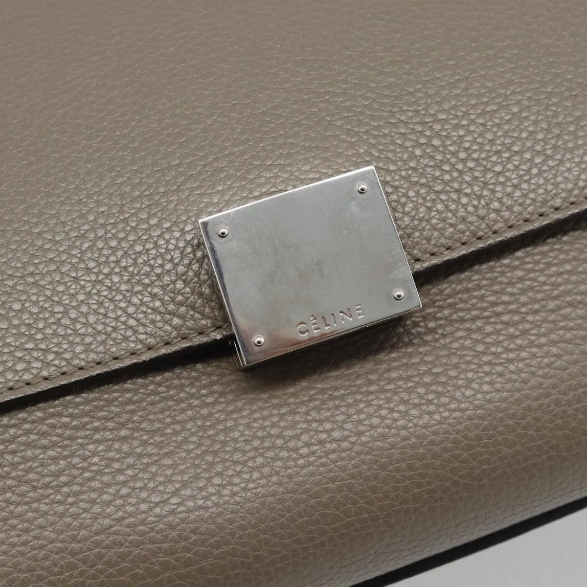 Celine Trapeze Leather with Suede, Gray, Leather, Handbag