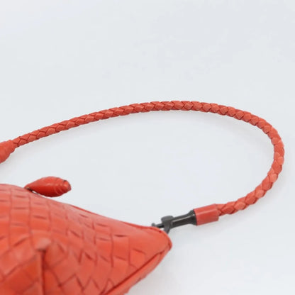 Bottega Veneta Zip Clutch Leather with Intrecciato Snakeskin Detail, Red, Leather, Clutch