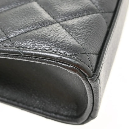 Chanel CC Flap Phone Holder Quilted Caviar, Black, Leather, Shoulder Bag