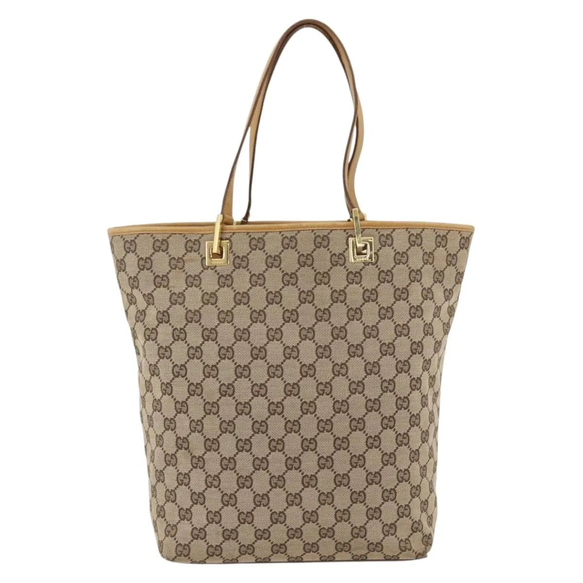 Gucci Vintage Bucket Shopping Tote GG Canvas, Beige, Canvas, Tote Bag