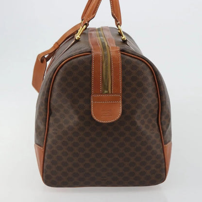 Celine Vintage Duffle Canvas and Leather, Brown, Canvas, Travel Bag