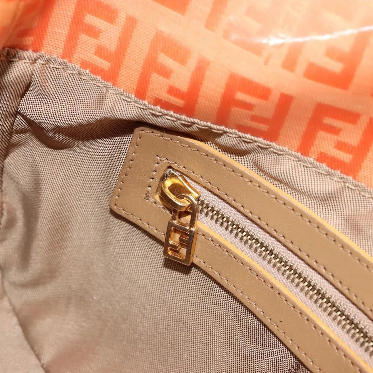 Fendi Zucchino Canvas Mamma Baguette canvas, Orange, Canvas, Shoulder Bag