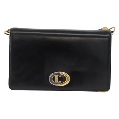 Christian Dior CD Shoulder bag Leather, Black, Calfskin, Shoulder Bag
