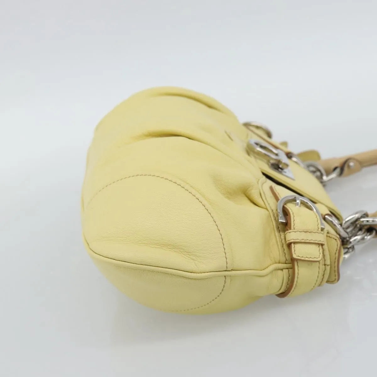 Salvatore Ferragamo Gancini Leather, Yellow, Leather, Handbag