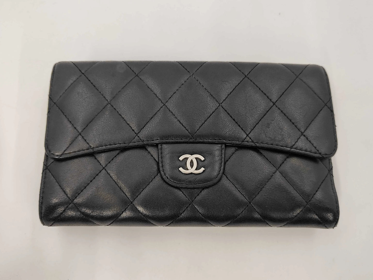 Chanel Timeless Long Wallet Lambskin, Black, Leather, Wallet