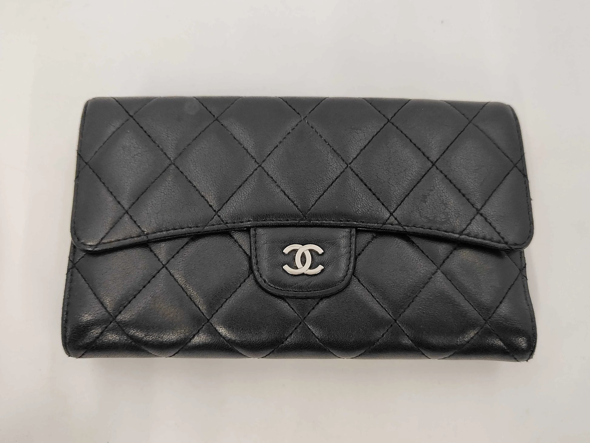 Chanel Timeless Long Wallet Lambskin, Black, Leather, Wallet