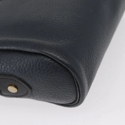 Christian Dior Vintage CD Logo Leather, Navy, Leather, Shoulder Bag