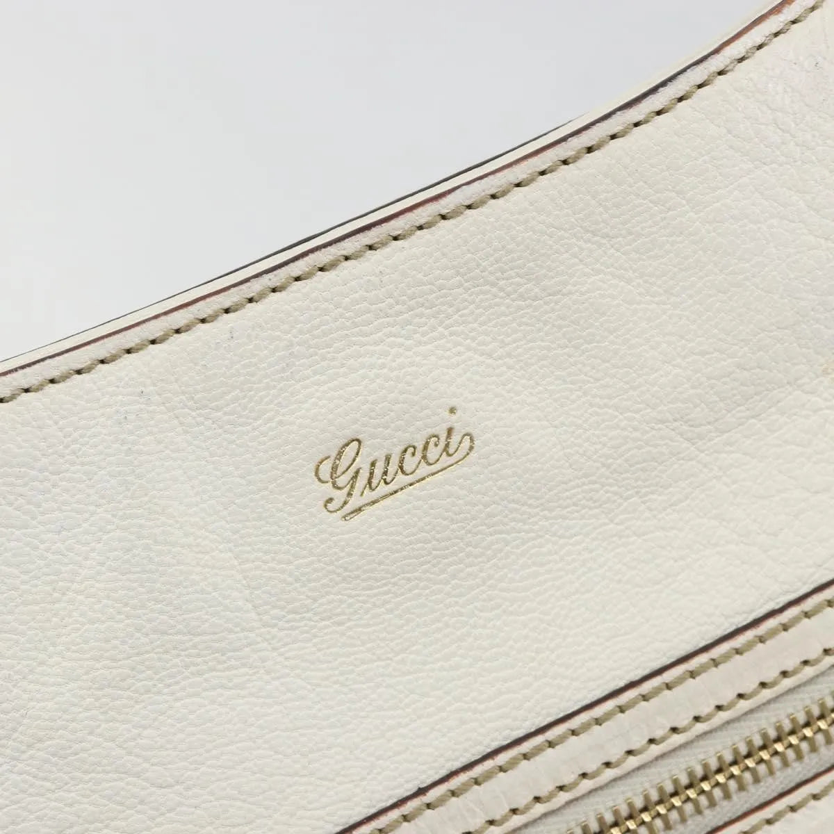 Gucci Sherry Line chain leather, White, Leather, Tote Bag