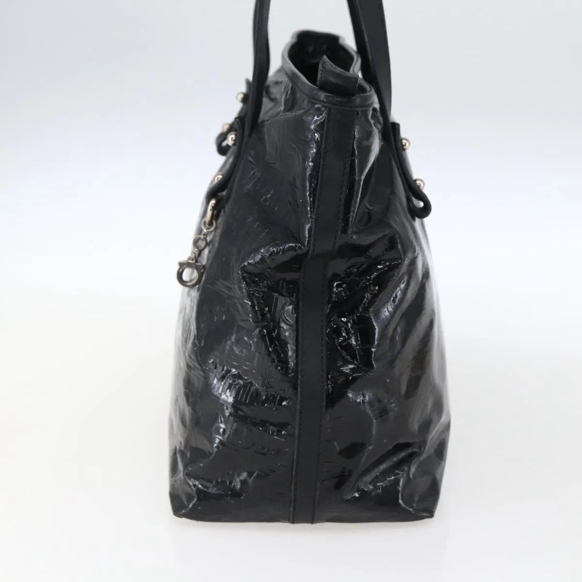 Salvatore Ferragamo Vintage Patent Leather, Black, Patent Leather, Tote Bag
