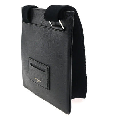 Givenchy Logo Messenger Leather, Black, Leather, Shoulder Bag