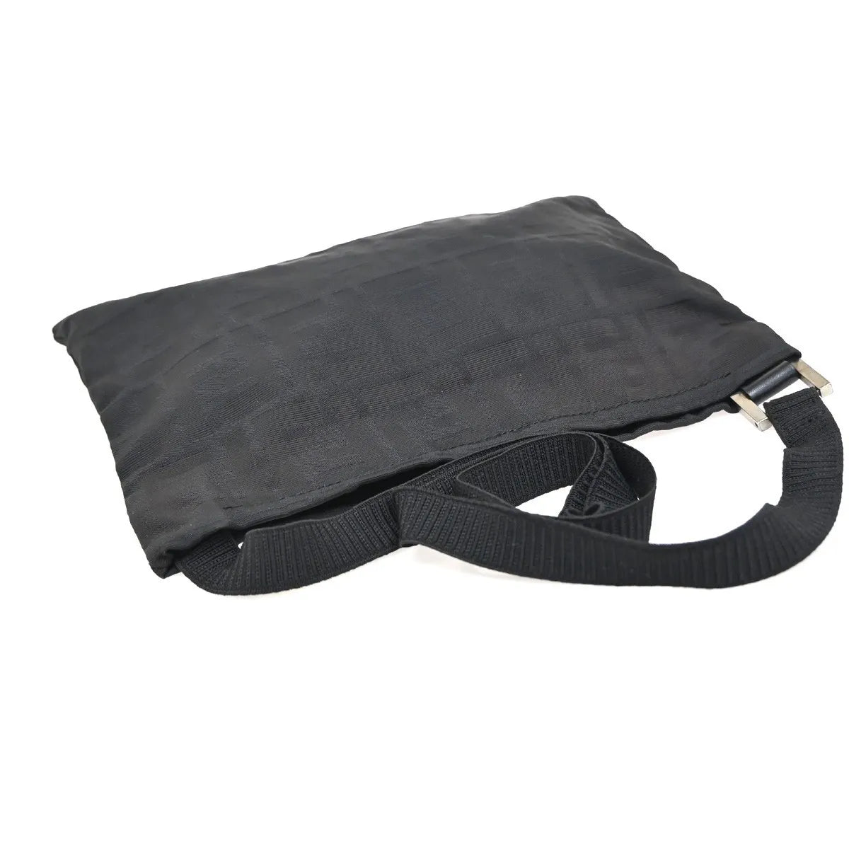 Fendi Logo Zucca Zucca, Black, Canvas, Shoulder Bag
