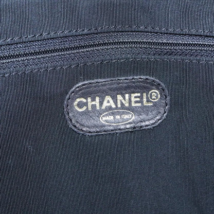 Chanel Vintage CC Resin Chain Tote Leather, Black, Leather, Tote Bag