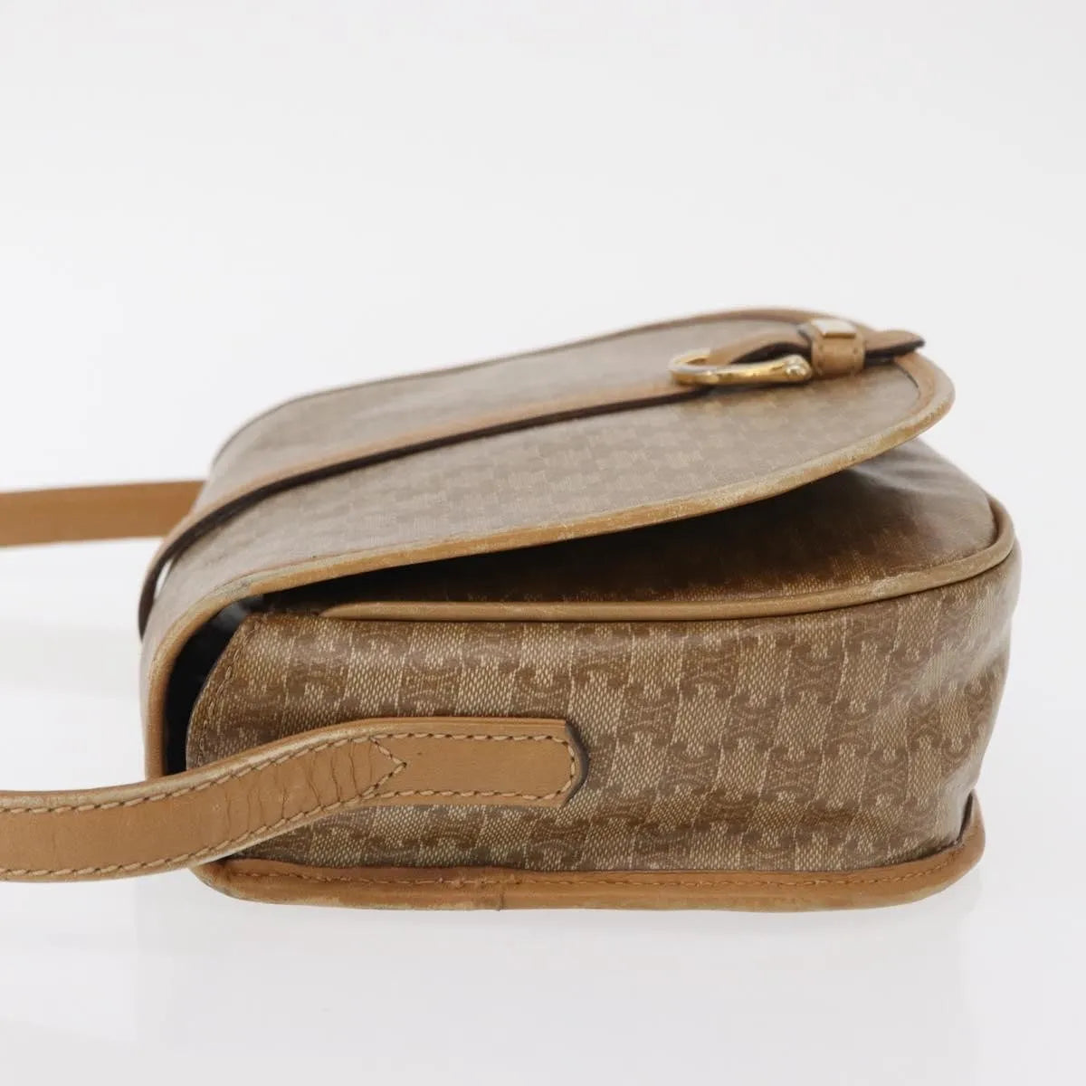 Celine Vintage Macadam Canvas, Beige, Canvas, Shoulder Bag