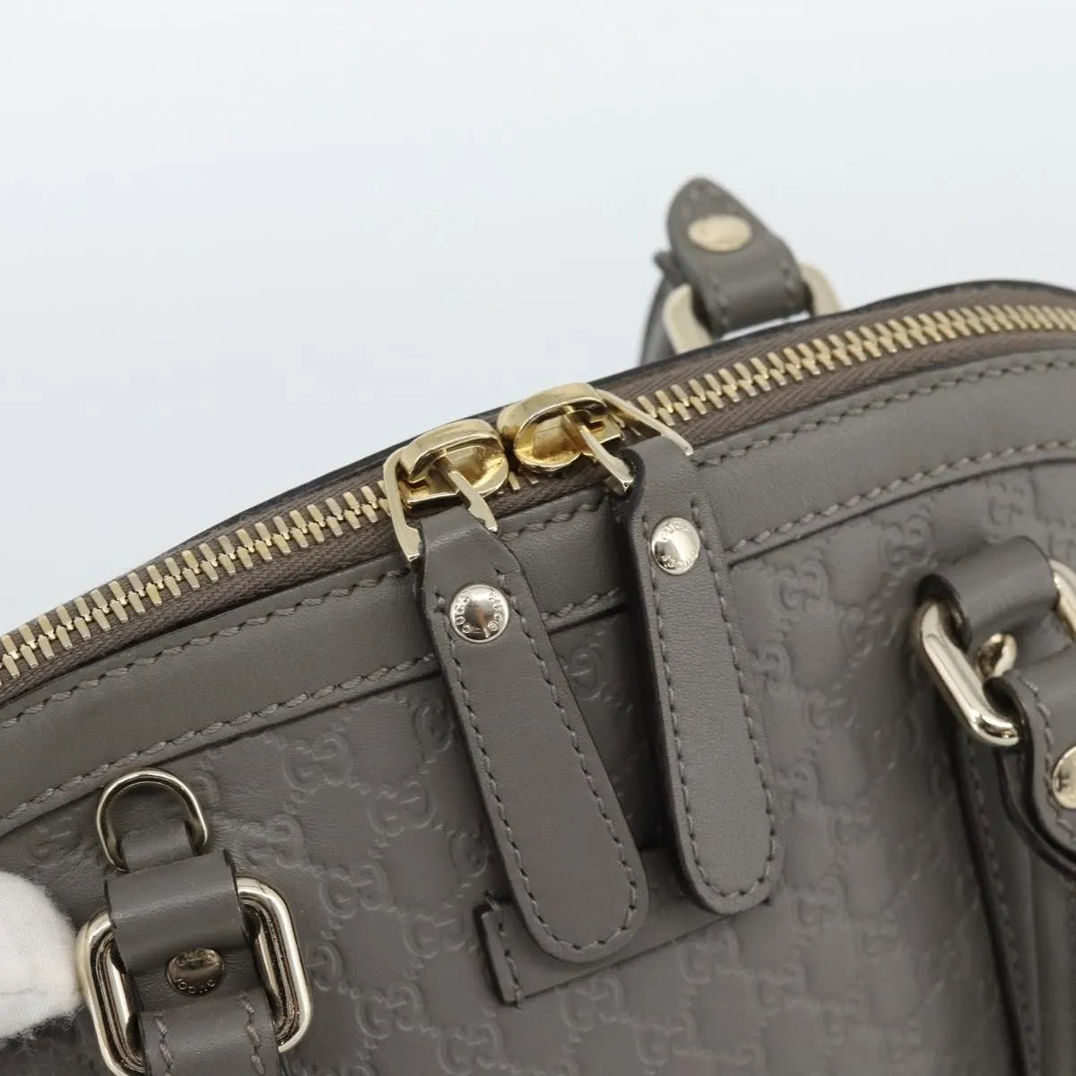 Gucci Convertible Dome Satchel Microguccissima Leather, Gray, Leather, Handbag