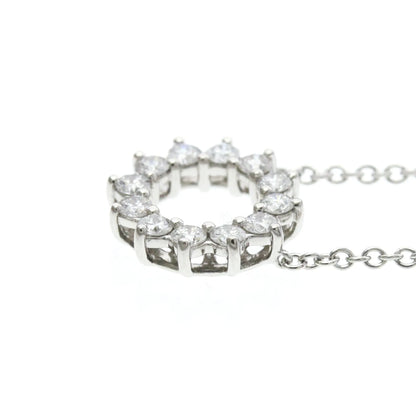 Tiffany & Co. Open Circle Pendant Platinum with Diamonds, Silver, Platinum, Necklace
