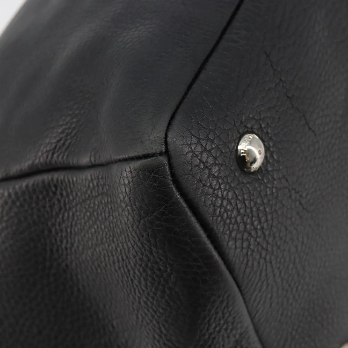 Prada Top Handle Tote Leather, Black, Leather, Tote Bag