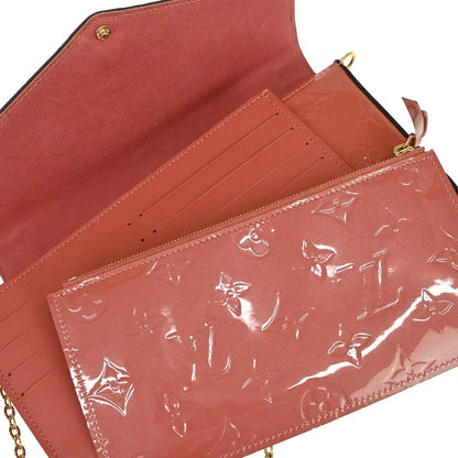 Louis Vuitton Felicie Pochette Limited Edition Valentine Dog Monogram Vernis, Pink, Patent Leather, Handbag