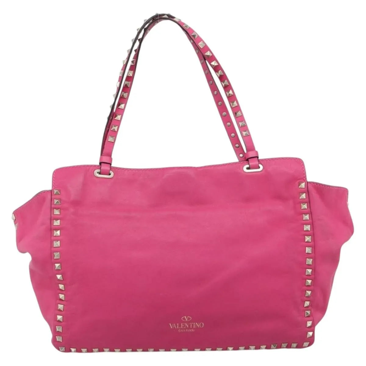 Valentino Garavani Rockstud Tote Textured Leather, Pink, Leather, Tote Bag