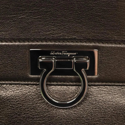 Salvatore Ferragamo Sofia Satchel Leather, Silver, Leather, Handbag