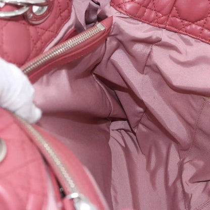 Christian Dior Soft Chain Tote Cannage Quilt Lambskin, Pink, Leather, Handbag