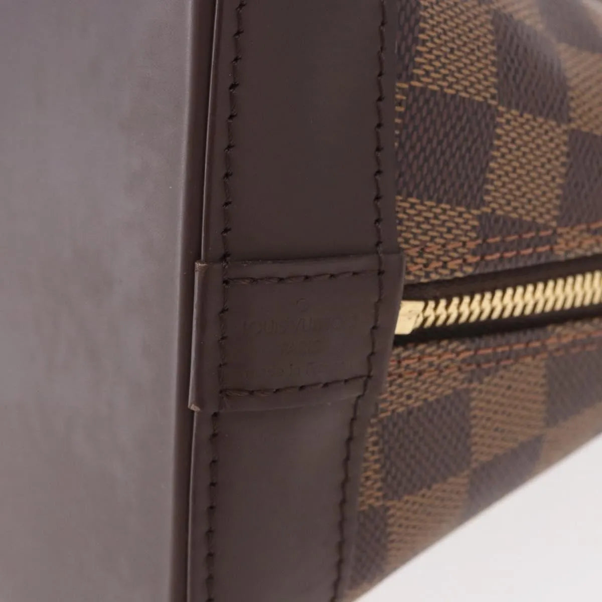 Louis Vuitton Alma Damier, Brown, Canvas, Handbag