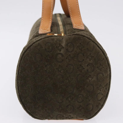 Celine C Macadam Suede and Leather, Green, Suede, Handbag