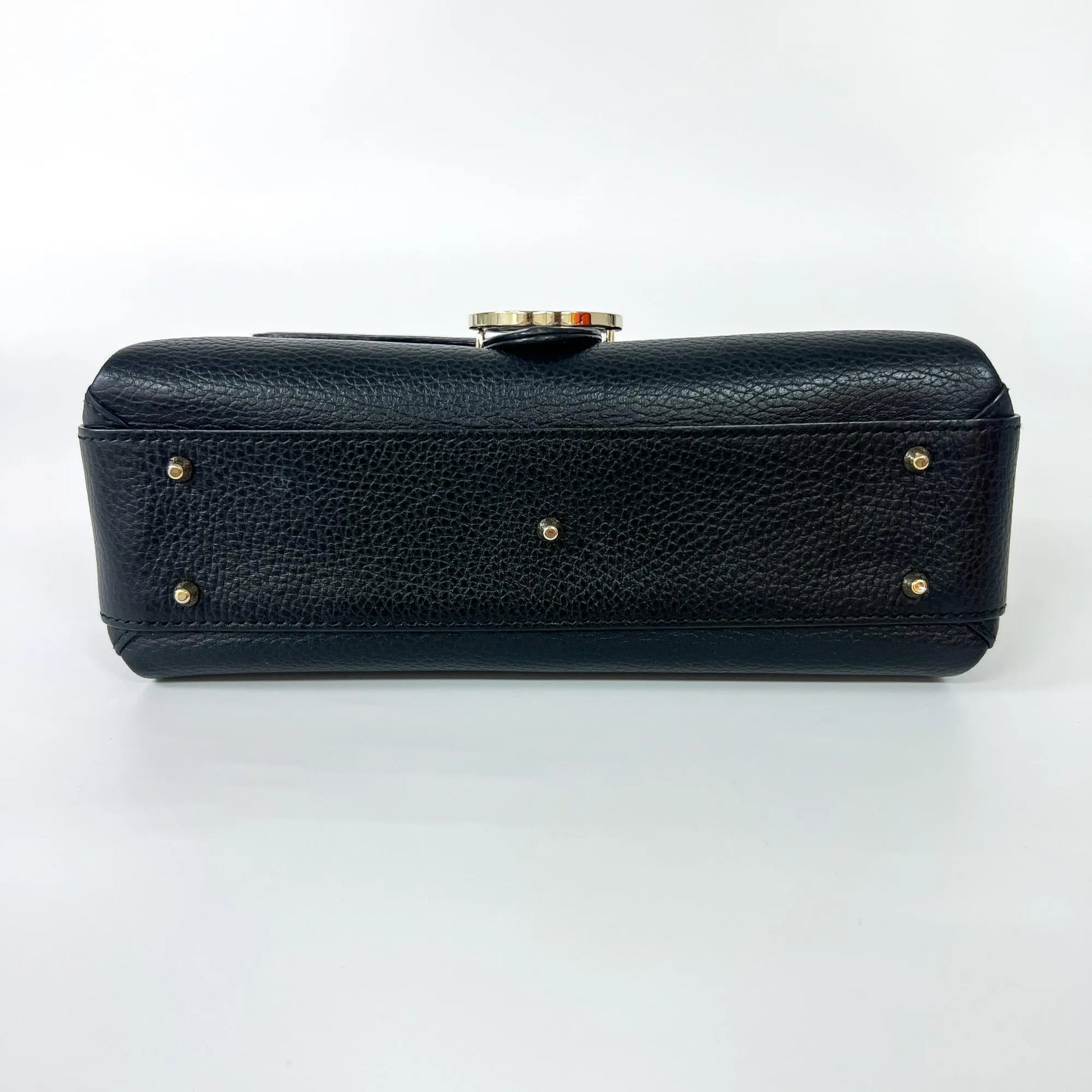 Gucci Interlocking Top Handle Leather, Black, Leather, Shoulder Bag