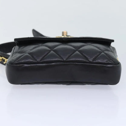 Chanel Vintage CC Waist Lambskin, Black, Leather, Shoulder Bag