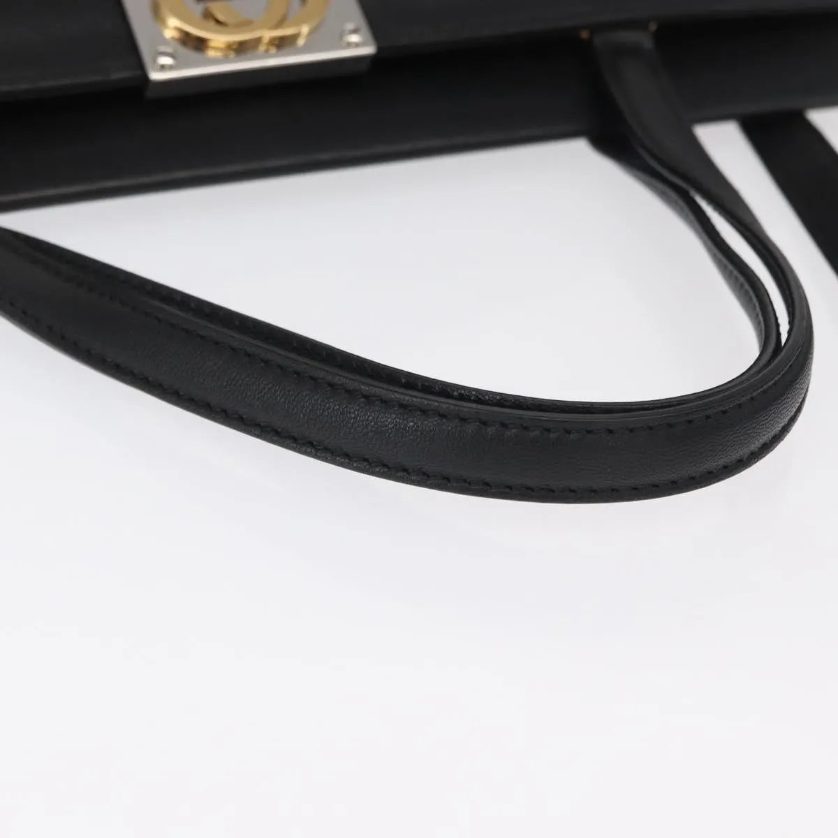 Gucci Linea Matisse Interlocking G Top Handle Tote Leather, Black, Leather, Shoulder Bag