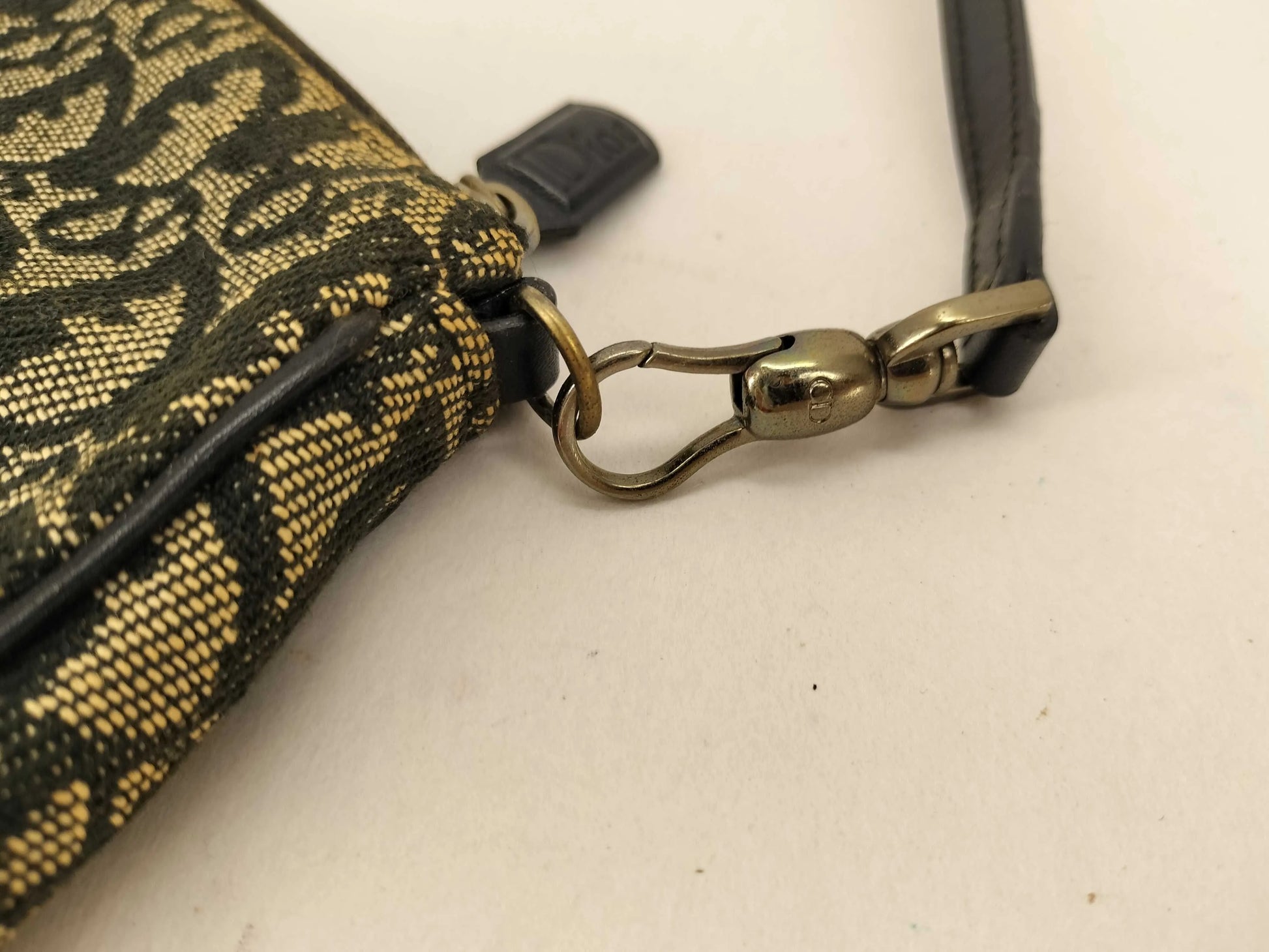 Christian Dior Vintage Saddle Diorissimo Canvas, Beige, Canvas, Shoulder Bag