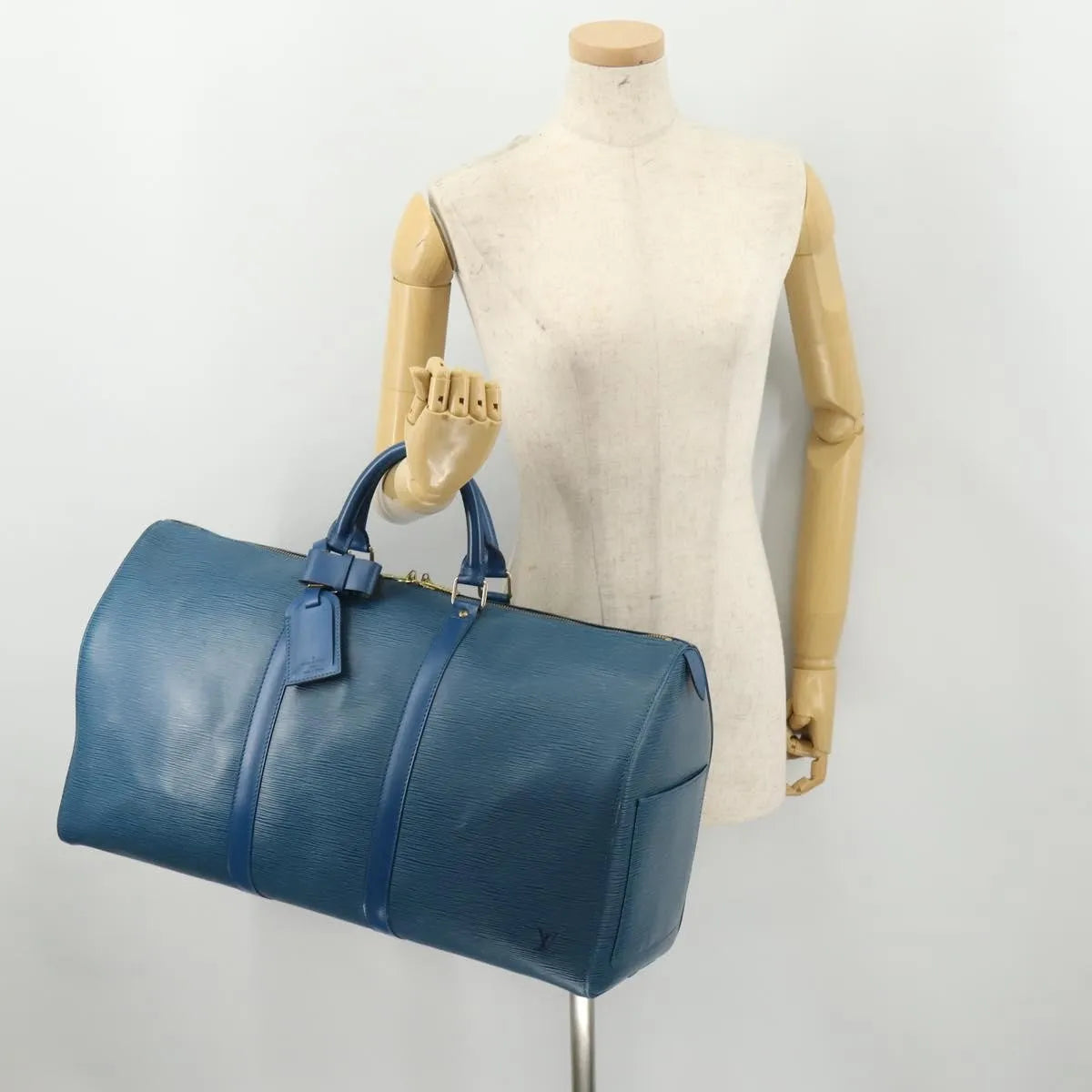 Louis Vuitton Keepall Epi Leather, Blue, Leather, Travel Bag