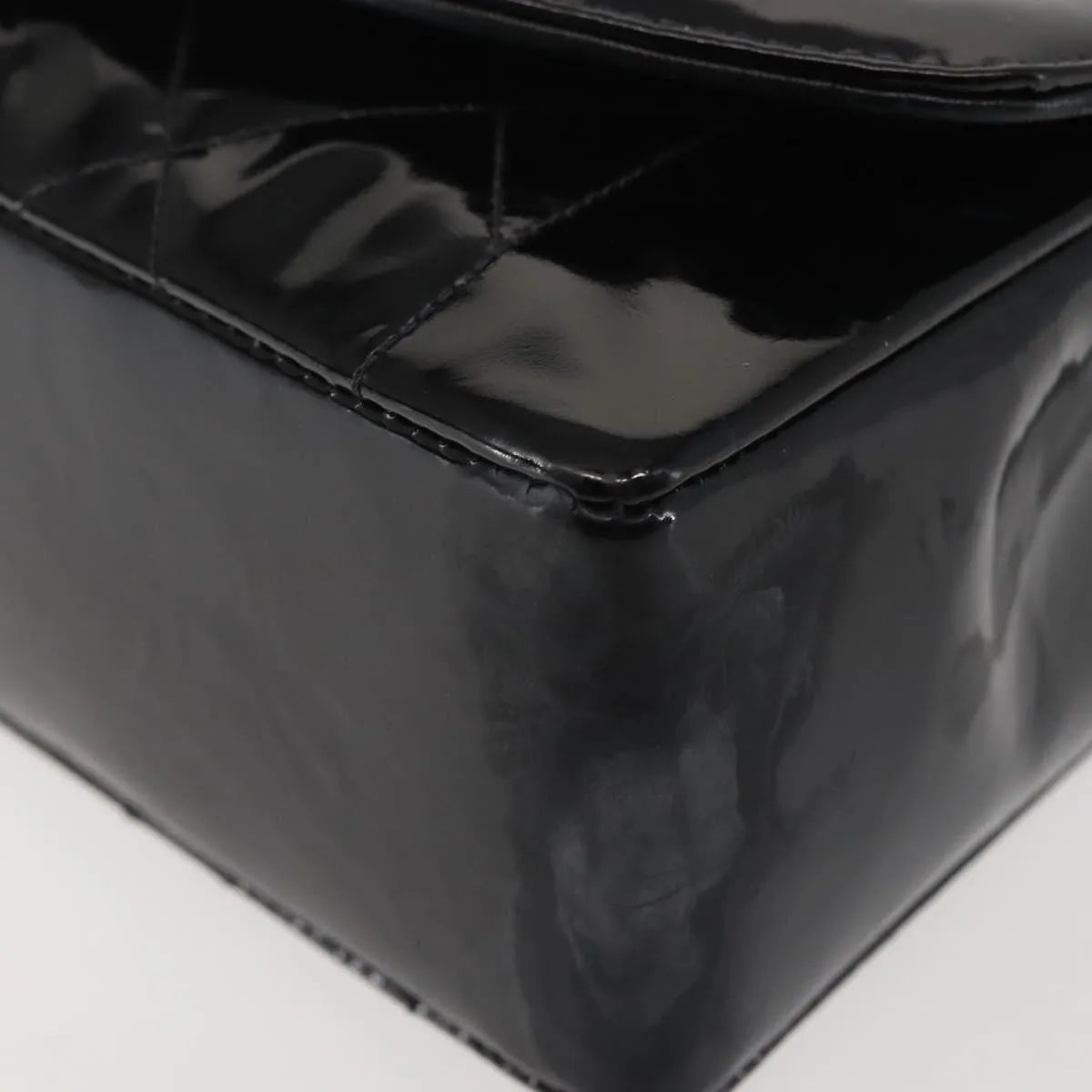 Chanel Vintage Diana Flap Quilted Patent, Black, Patent Leather, Shoulder Bag