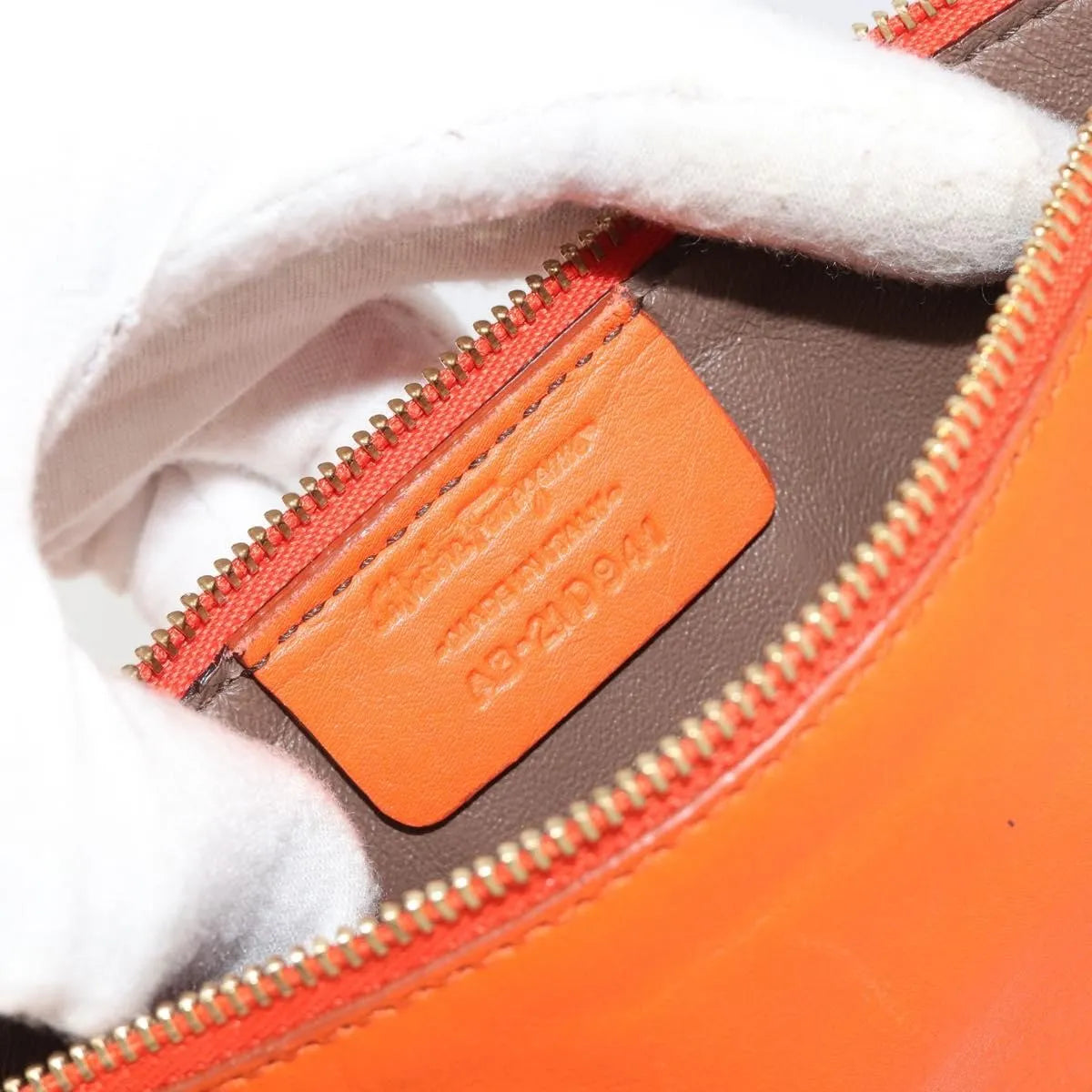 Salvatore Ferragamo Sookie Satchel Leather, Orange, Leather, Handbag