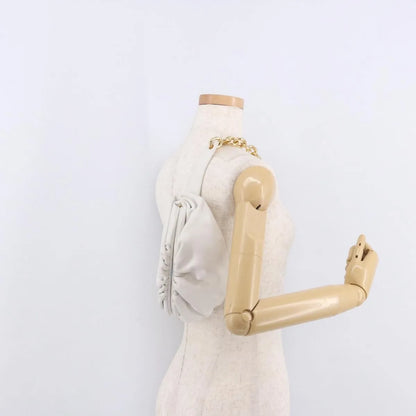 Bottega Veneta The Chain Leather, White, Leather, Shoulder Bag