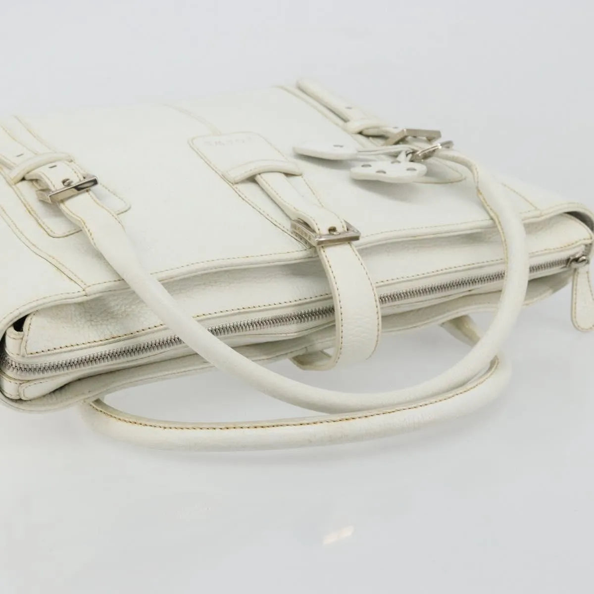 Loewe Senda Leather, White, Leather, Handbag