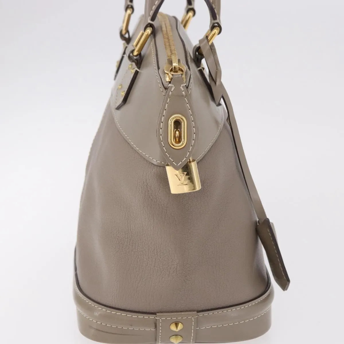 Louis Vuitton Suhali Lockit Leather, Gray, Leather, Handbag