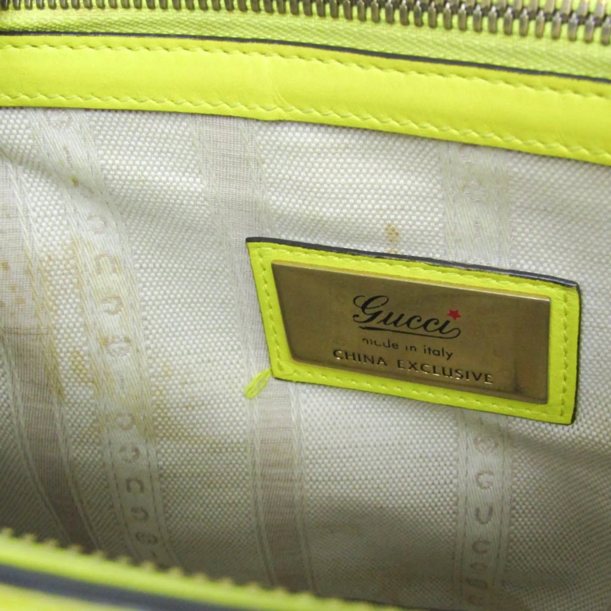 Gucci Bright Bit Convertible Tote Patent leather, Yellow, Patent Leather, Handbag