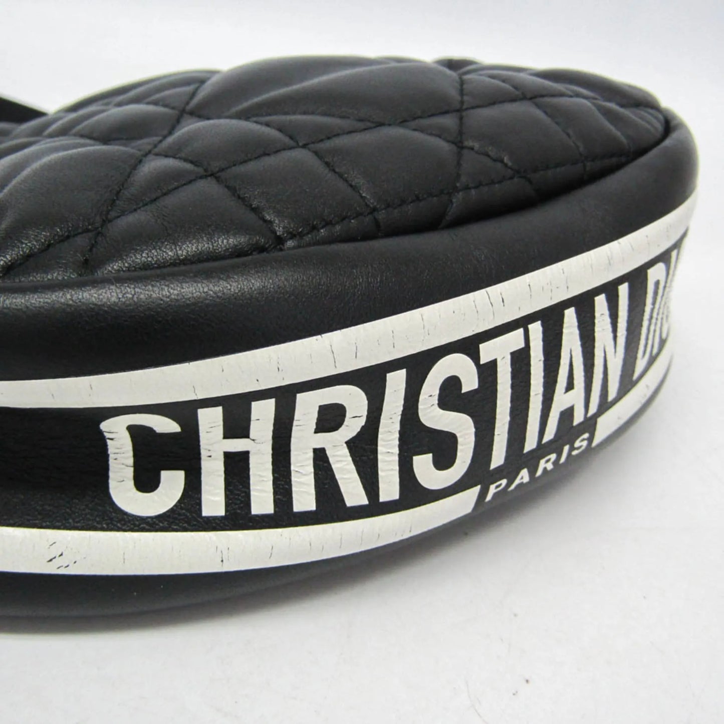 Christian Dior Vibe Hobo Cannage Quilt Lambskin, Black, Leather, Handbag