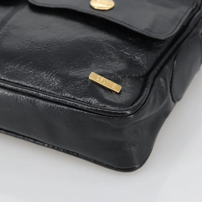 Celine Vintage Leather, Black, Leather, Shoulder Bag