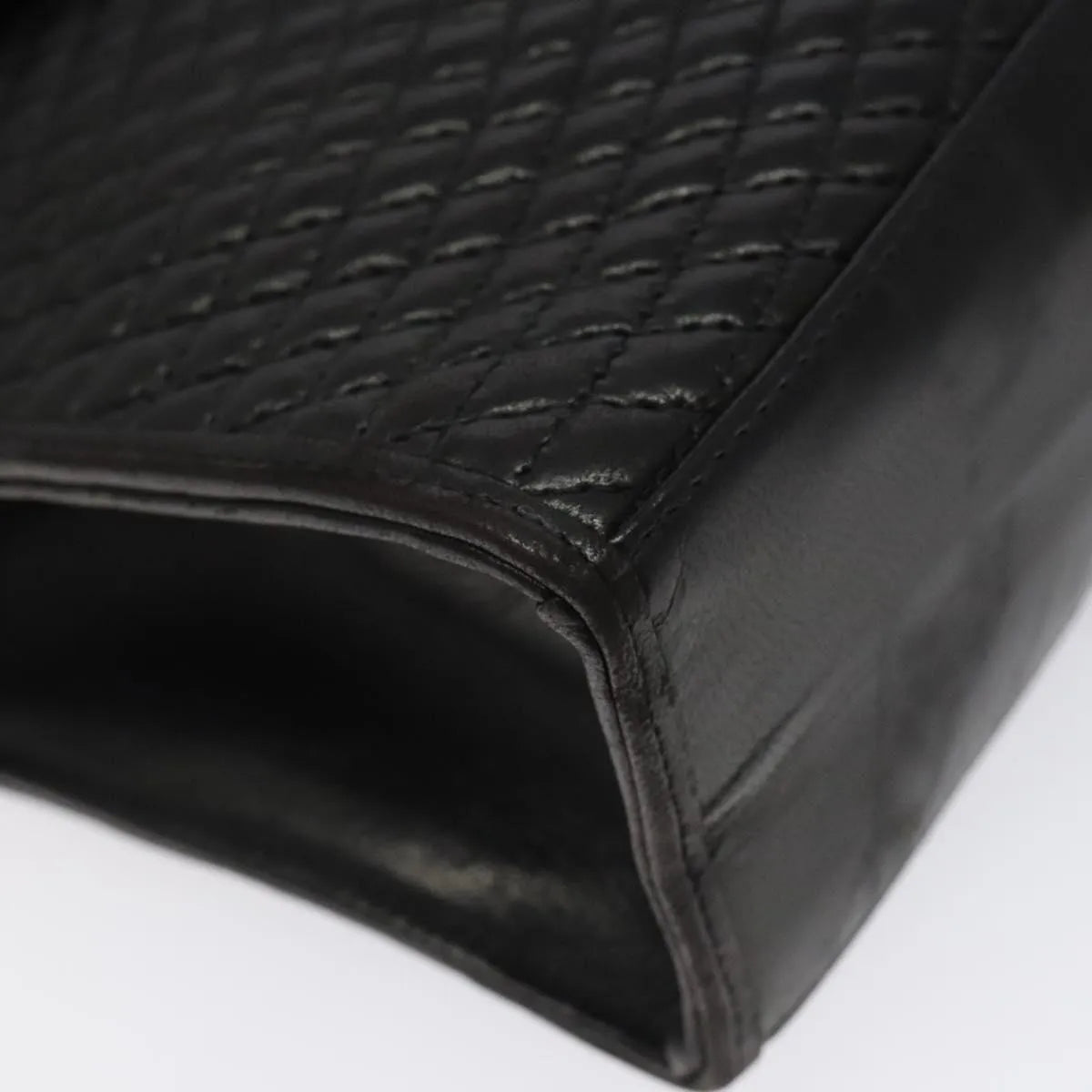 Bally Vintage Quilted Leather, Black, Leather, Handbag