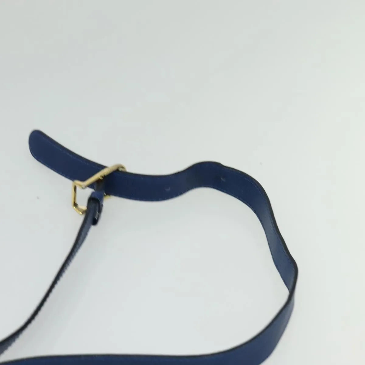 Celine Vintage Circle Logo Leather, Blue, Leather, Shoulder Bag