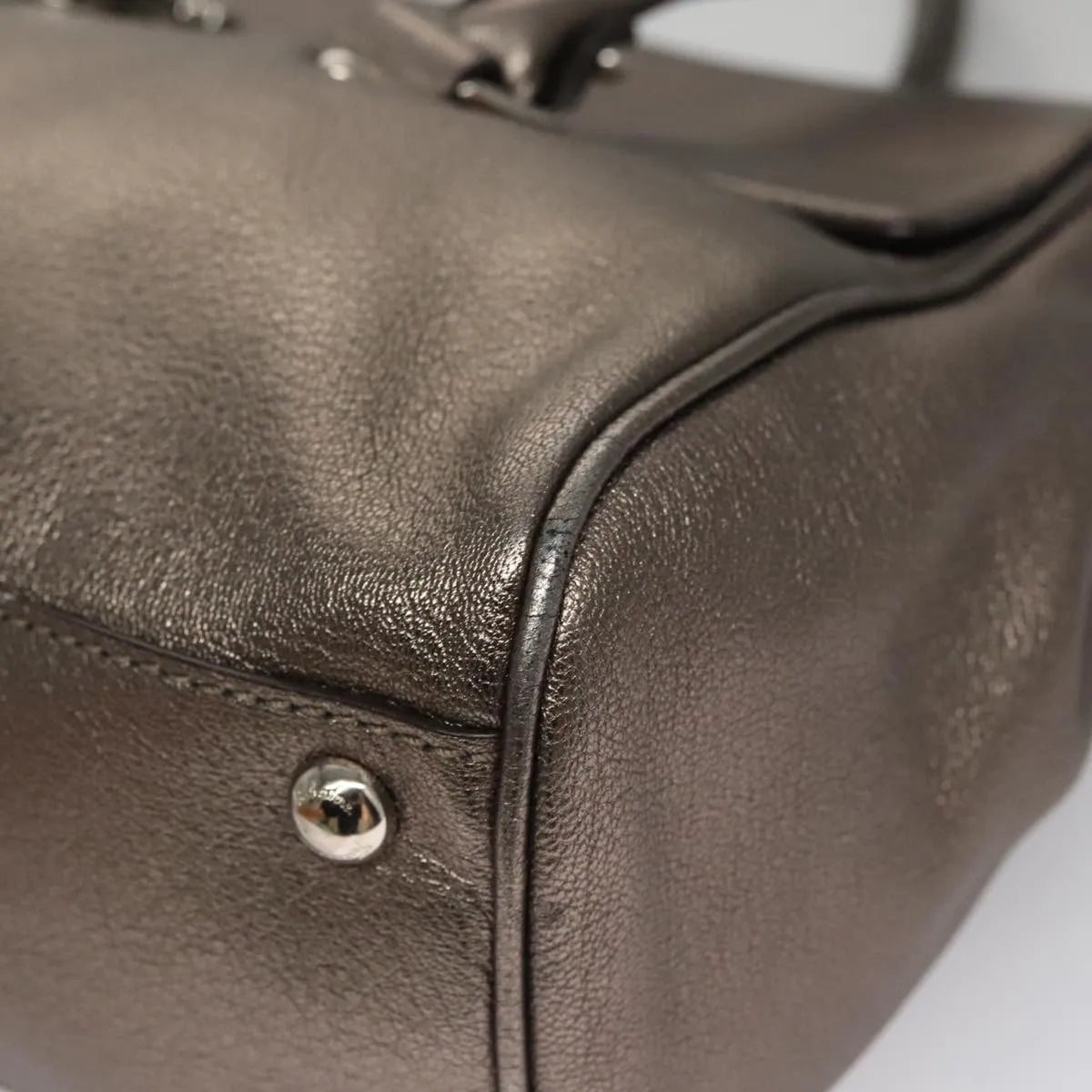 Salvatore Ferragamo Sofia Satchel Leather, Silver, Leather, Handbag