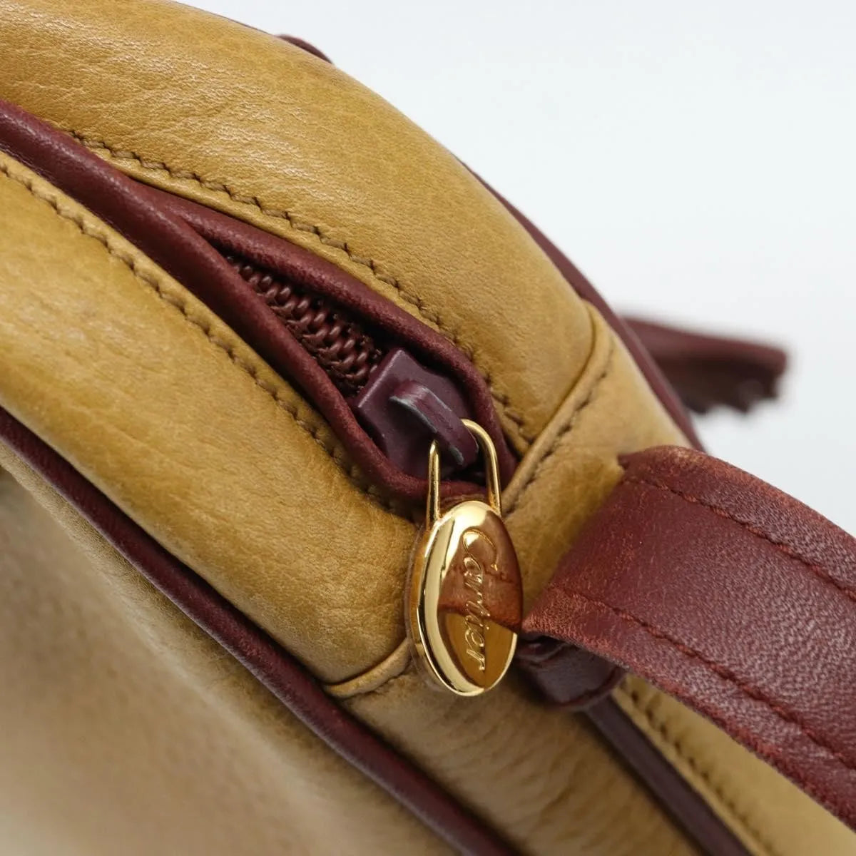 cartier Tasseled Must de Cartier Leather, Yellow, Leather, Shoulder Bag