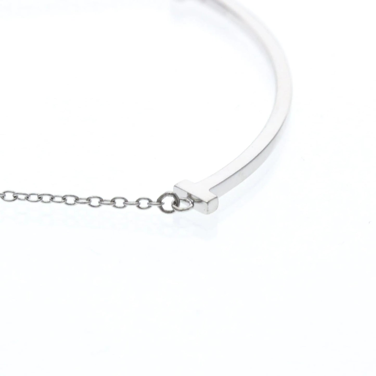 Tiffany & Co. T Smile Pendant 18K White Gold, Silver, White Gold, Necklace