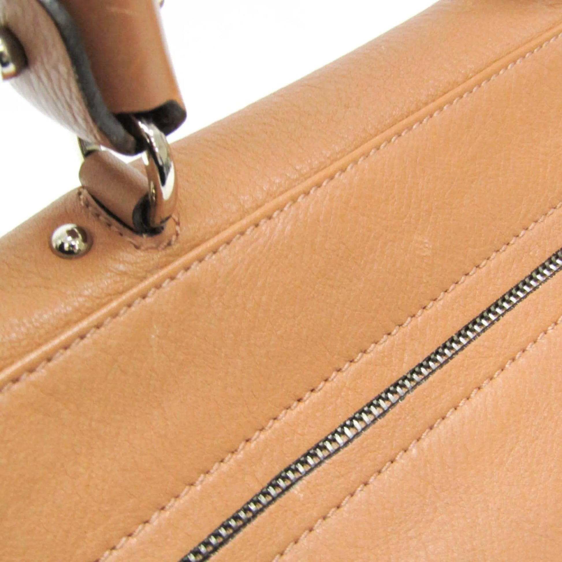 Salvatore Ferragamo Gancini Leather, Brown, Leather, Shoulder Bag