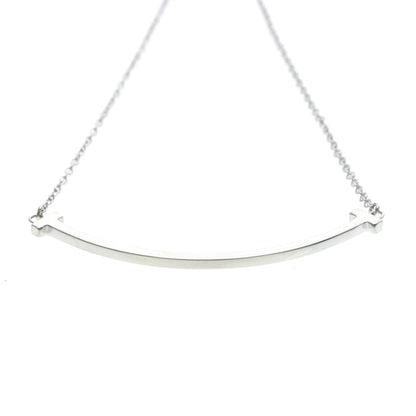 Tiffany & Co. T Smile Pendant 18K White Gold, Silver, White Gold, Necklace